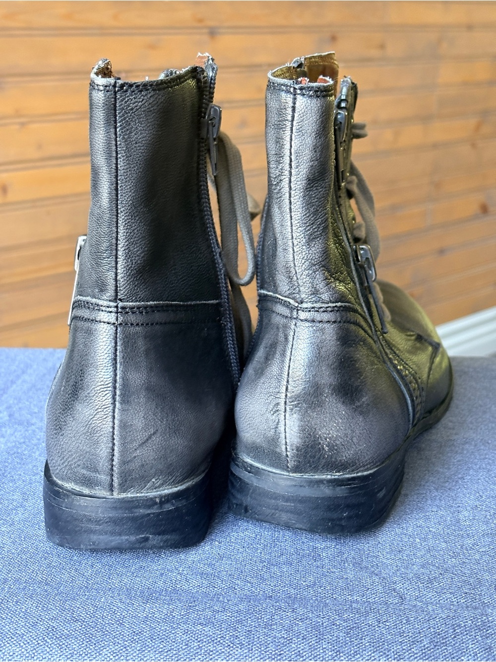 MIA Heritage Fatina Distressed Leather Combat Boots - Picture 7 of 16